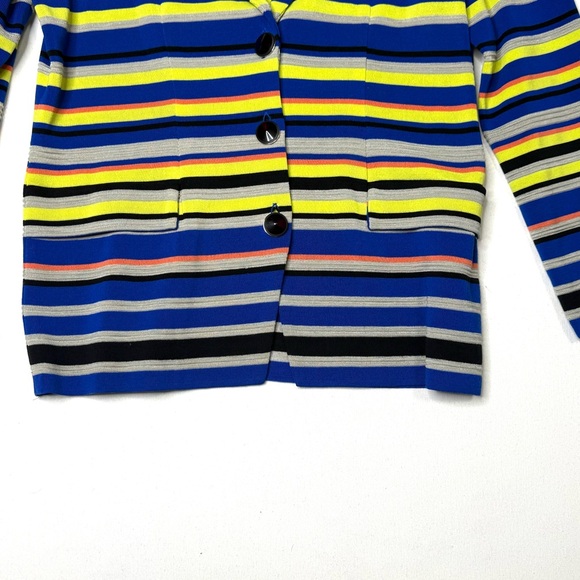 Misook Multi-color Striped Knit Blazer Size Medium - Picture 4 of 11